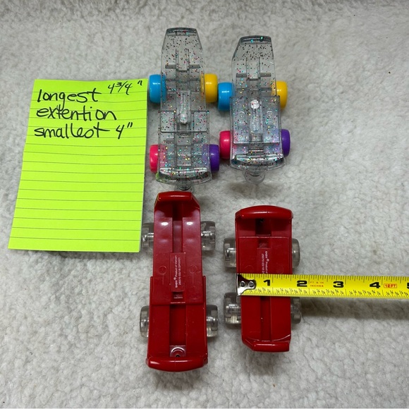 Build-A-Bear skates 2 pairs glitter multi colored and red with clear wheels - Picture 15 of 16